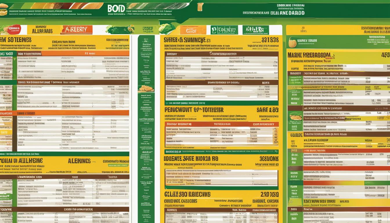 subway allergen menu